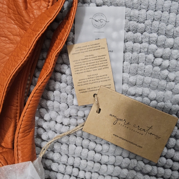 New Ampere Creations The Lisa Convertible Backpack Crossbody in Orange - Picture 3 of 10